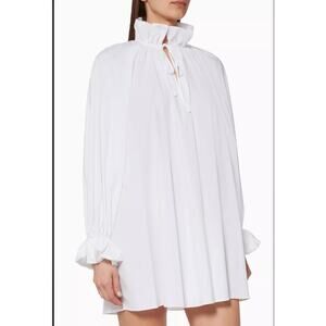 Moschino Couture Women’s White Gathered Cotton Dress - US Size 10